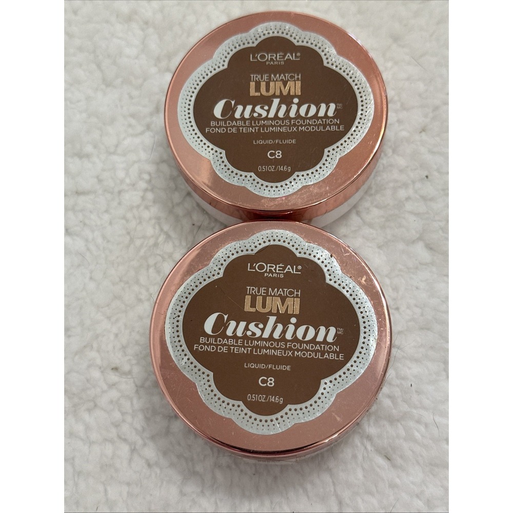 L'Oreal True Match Lumi Cushion Foundation C6 C8 Cocoa 2 Pack New Sealed
